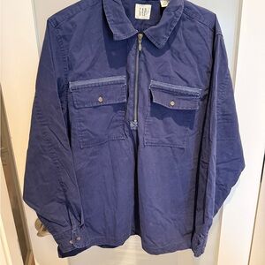 GAP Navy Blue Cotton Jacket/Shirt with Front Zip